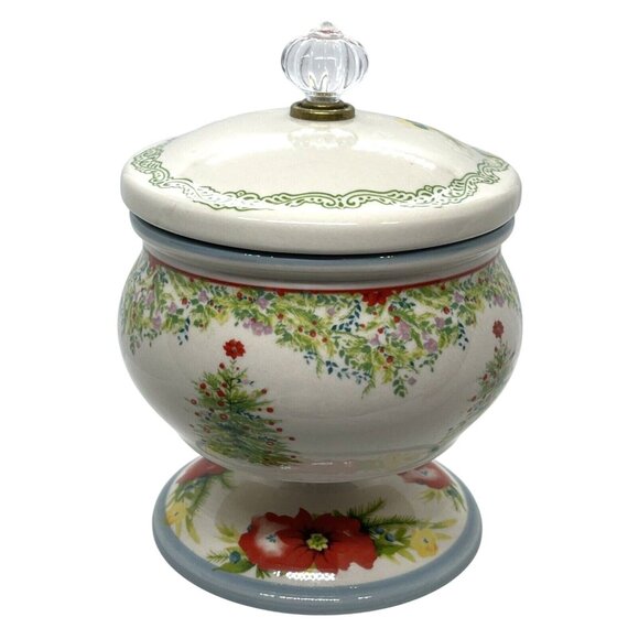 The Pioneer Woman Other - The Pioneer Woman HOLIDAY CHEER 5" Tall Christmas Pedestal Lidded CANDY DISH